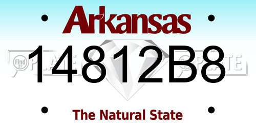 14812B8 Arkansas License Plate