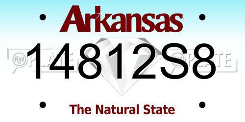 14812S8 Arkansas License Plate