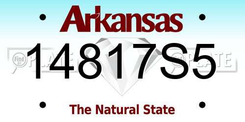 14817S5 Arkansas License Plate