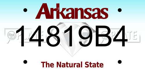 14819B4 Arkansas License Plate