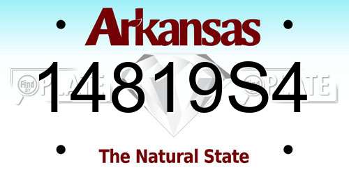 14819S4 Arkansas License Plate