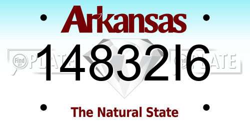 14832I6 Arkansas License Plate