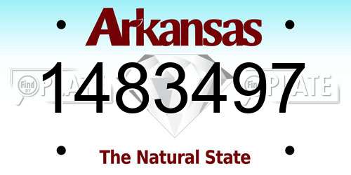 1483497 Arkansas License Plate