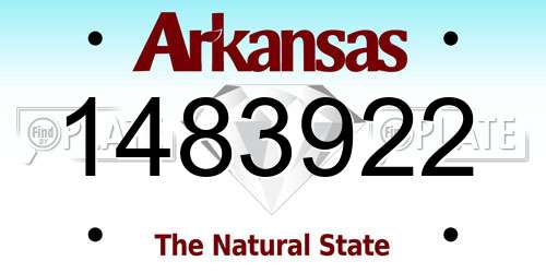 1483922 Arkansas License Plate