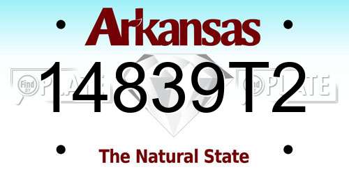 14839T2 Arkansas License Plate