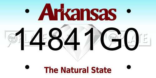 14841G0 Arkansas License Plate