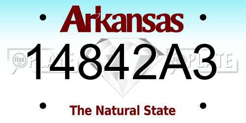 14842A3 Arkansas License Plate