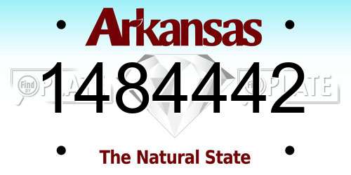 1484442 Arkansas License Plate