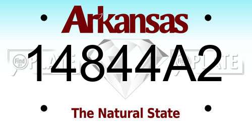 14844A2 Arkansas License Plate