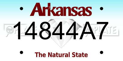 14844A7 Arkansas License Plate