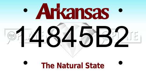 14845B2 Arkansas License Plate