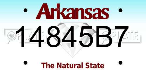 14845B7 Arkansas License Plate