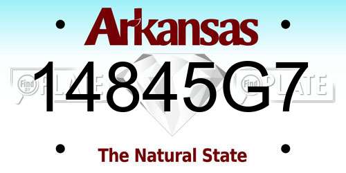14845G7 Arkansas License Plate