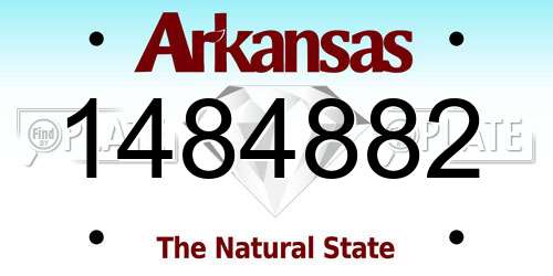 1484882 Arkansas License Plate