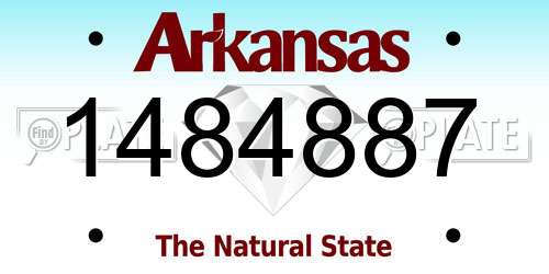 1484887 Arkansas License Plate