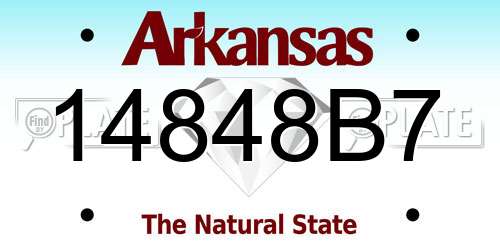 14848B7 Arkansas License Plate