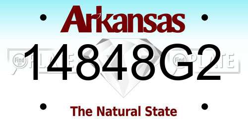 14848G2 Arkansas License Plate