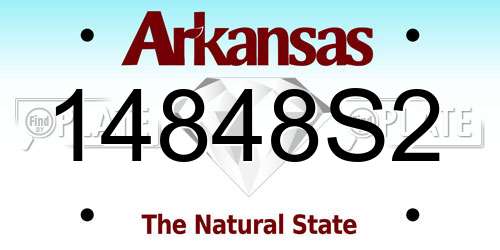 14848S2 Arkansas License Plate