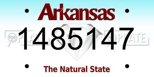 1485147 Arkansas License Plate