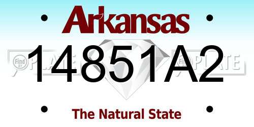 14851A2 Arkansas License Plate