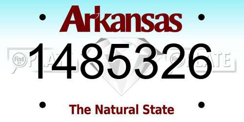 1485326 Arkansas License Plate