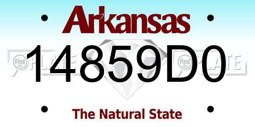 14859D0 Arkansas License Plate