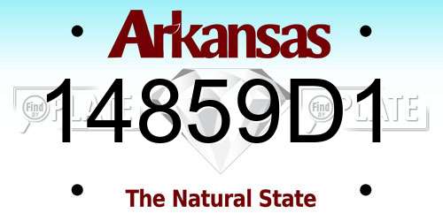 14859D1 Arkansas License Plate