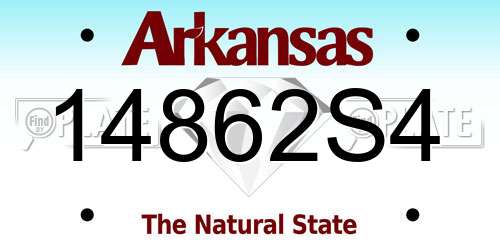 14862S4 Arkansas License Plate