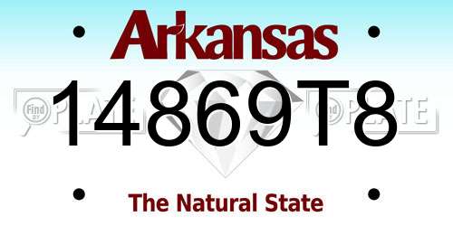 14869T8 Arkansas License Plate