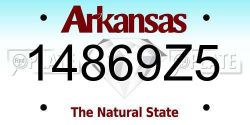 14869Z5 Arkansas License Plate