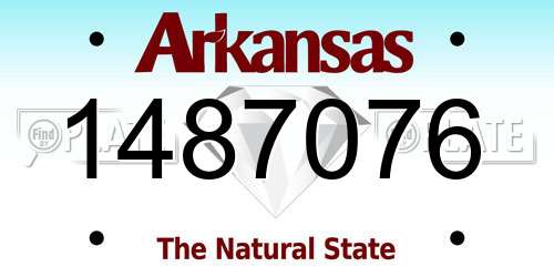 1487076 Arkansas License Plate