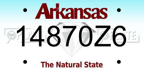 14870Z6 Arkansas License Plate