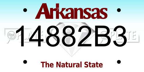 14882B3 Arkansas License Plate