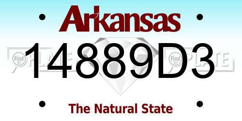 14889D3 Arkansas License Plate