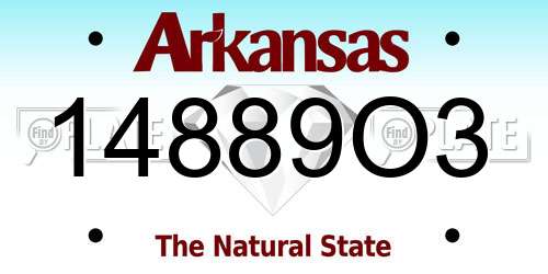 14889O3 Arkansas License Plate