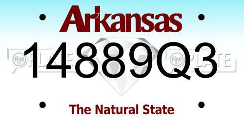14889Q3 Arkansas License Plate