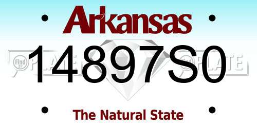 14897S0 Arkansas License Plate