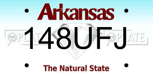 148UFJ Arkansas License Plate