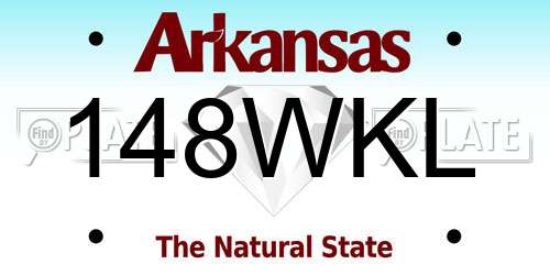 148WKL Arkansas License Plate