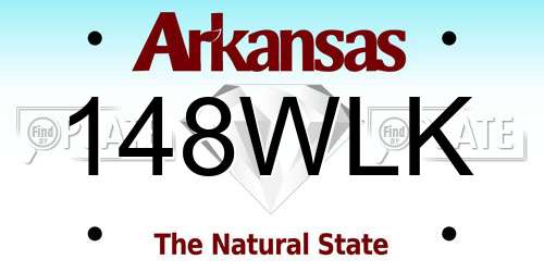 148WLK Arkansas License Plate