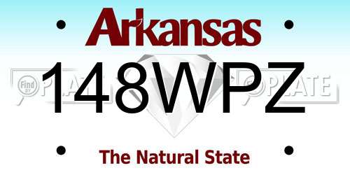 148WPZ Arkansas License Plate