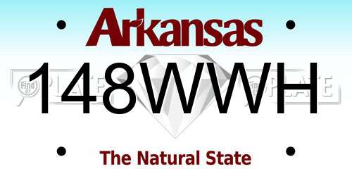 148WWH Arkansas License Plate