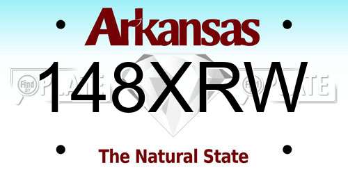 148XRW Arkansas License Plate