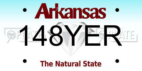 148YER Arkansas License Plate