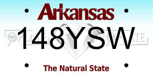 148YSW Arkansas License Plate