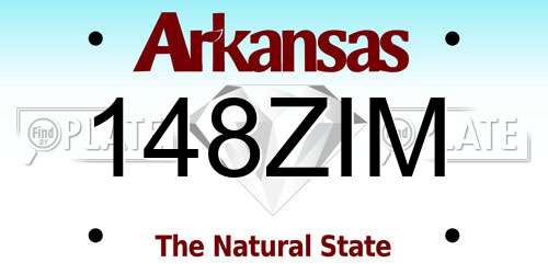 148ZIM Arkansas License Plate