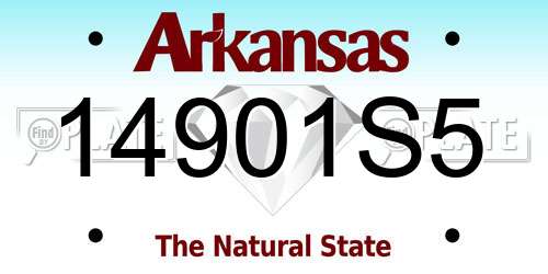 14901S5 Arkansas License Plate