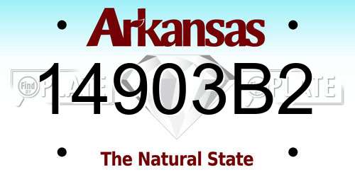 14903B2 Arkansas License Plate
