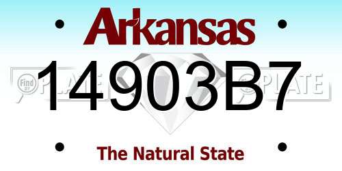 14903B7 Arkansas License Plate