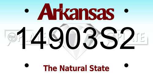 14903S2 Arkansas License Plate